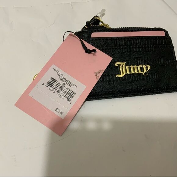 Juicy Couture Black Heart and Soul Forget Me Not Wristlet Purse NWT - Picture 3 of 9